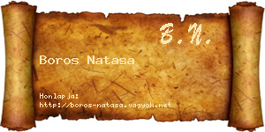 Boros Natasa névjegykártya