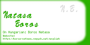 natasa boros business card